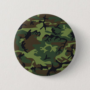 Green black brown camo camouflage military 6 cm round badge