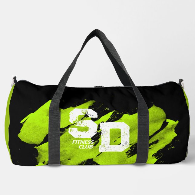 Green & Black Brushy Fitness Bag (Front)