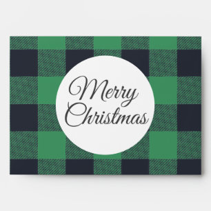 Green Black Buffalo Plaid Pattern Money Card Envelope