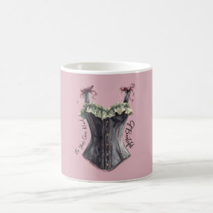 Green Black Bugundy Corset Coffee Mug