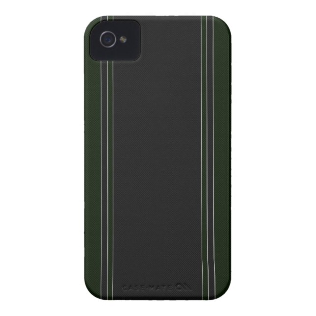 Green & Black Carbon Fibre iPhone 4 Case (Back)