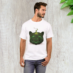 Green Black Cat Pumpkin Halloween T-Shirt