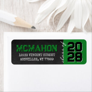 Green & Black Chalkboard Graduation Return Address
