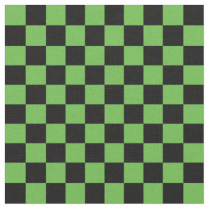 Green & Black Chequerboard Fabric