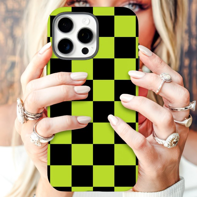 Green Black Chequerboard iPhone Case (Creator Uploaded)