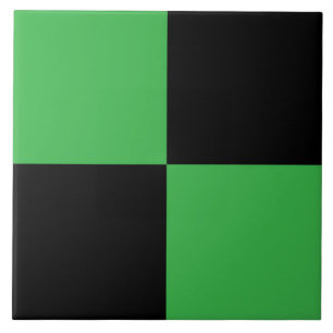 Green Black Chequered Pattern Tile
