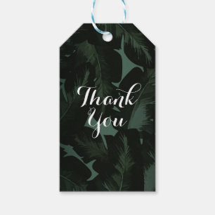 Green & Black Chic Tropical Leaves Wedding Favour Gift Tags