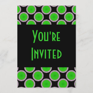 green black circles invitation