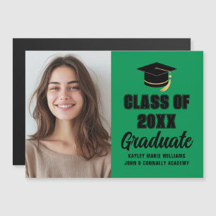 Green Black Class of 2026 Graduation Photo Magnet