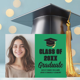 Green Black Class of 2026 Photo Graduation Announcement