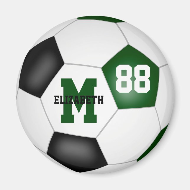 green black custom soccer team colours magnet (Front)