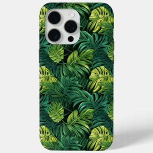 Green Black Delicious Monster Leaves Designer iPhone 15 Pro Max Case
