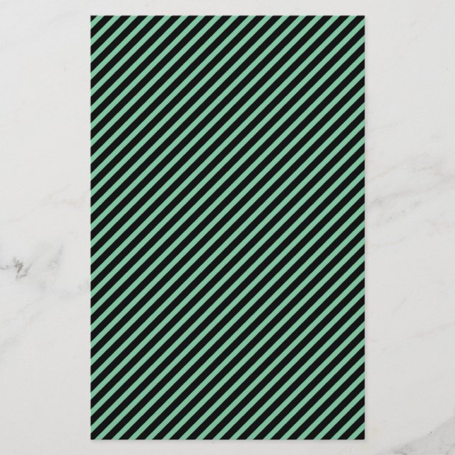Green & Black Diagonal Stripe Soap Wrap Paper (Front)