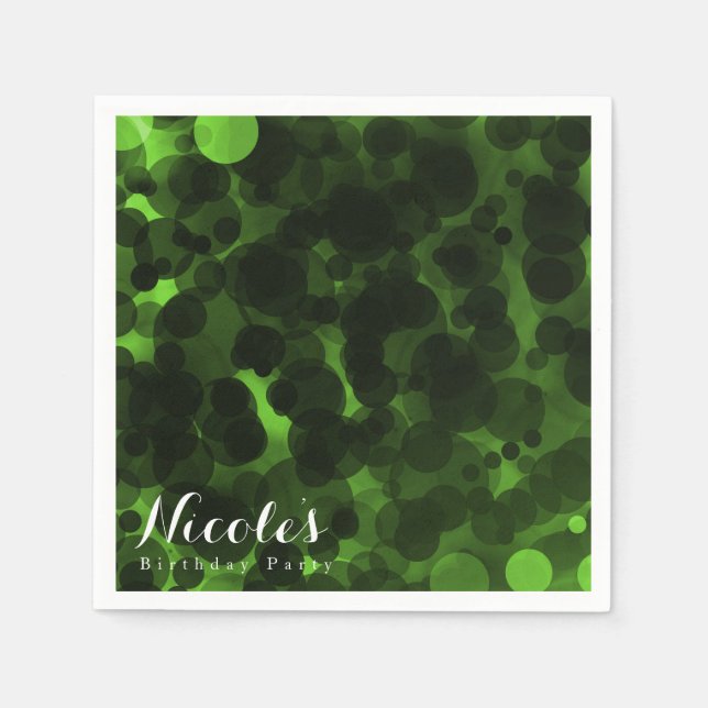 Green & Black Dots Modern Chic Party Custom Chic Napkin (Front)