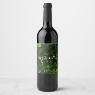 Green & Black Dots Modern Chic Party Wine Labels