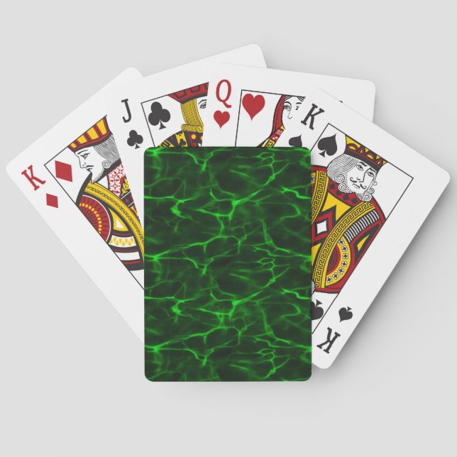 Green Black Energy Field Playing Cards (Back)