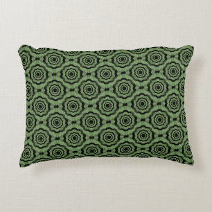 Green Black Flower Seamless Pattern Decorative Cushion