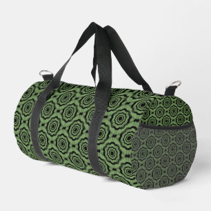 Green Black Flower Seamless Pattern Duffle Bag