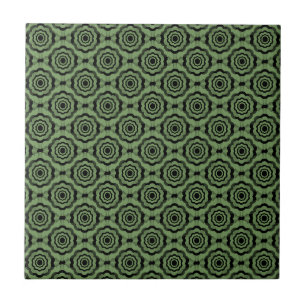 Green Black Flower Seamless Pattern Tile