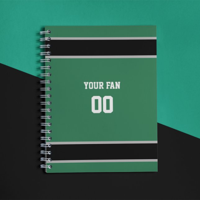 Green & Black Football Team Personalized Notebook (Creator Uploaded)