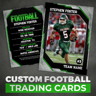 Green Black Football Trading Card Football Player