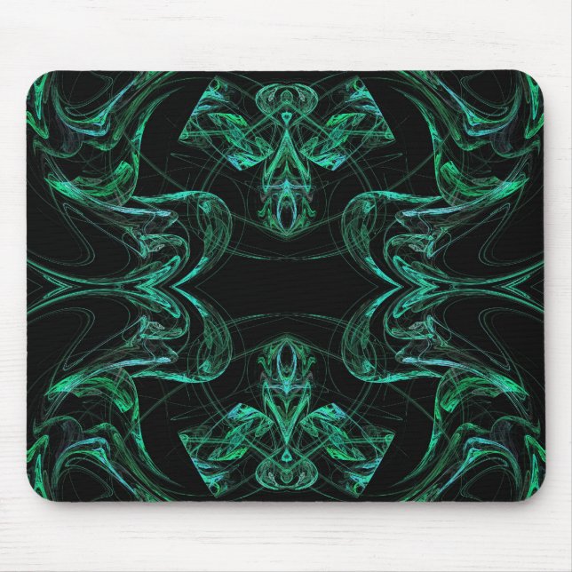 Green & Black Fractal Mousepad (Front)