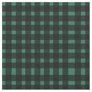 Green Black Gingham Pattern  Fabric