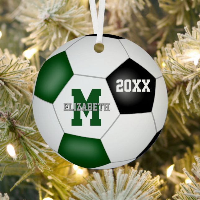 green black girls boys school team colours soccer  metal tree decoration (Insitu)