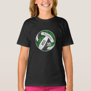 Green black girly volleyball team colours T-Shirt