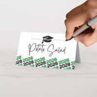 Green Black Graduation Cap Folding Label, Food or