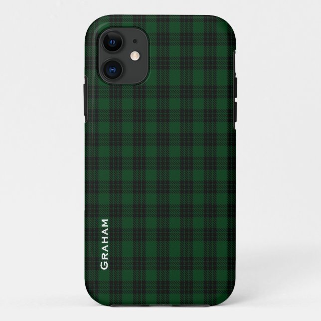 Green & Black Graham Clan Plaid iPhone 5 Case (Back)