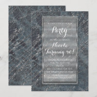 Green Black Grey Modern Marble Designer Invitation