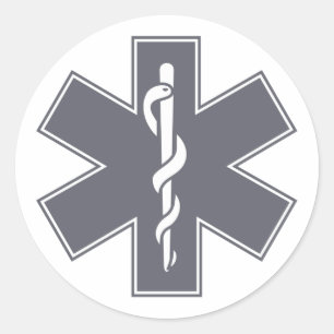 Green Black Grey Purple Nurse EMS Star of Life Classic Round Sticker