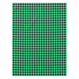 Green Black Houndstooth Check Tablecloth
