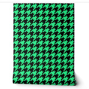 Green Black Houndstooth Check Wallpaper