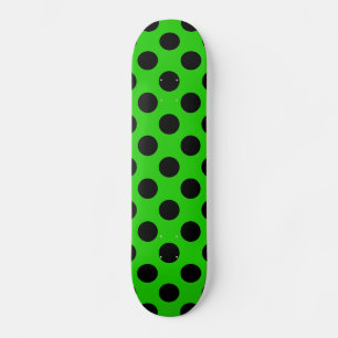 Green & Black Large Polka Dot Skateboard