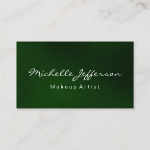 Green Black Makeup Artist Script Business Card