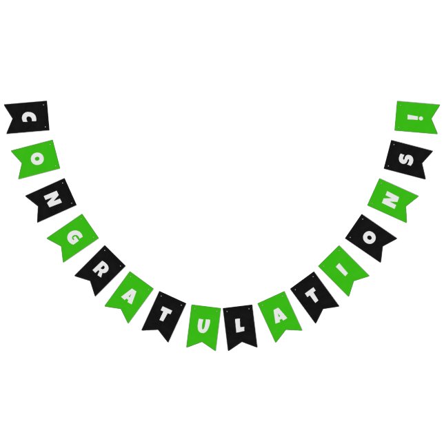 Green Black Male Corporate Congratulations Custom Bunting (All)