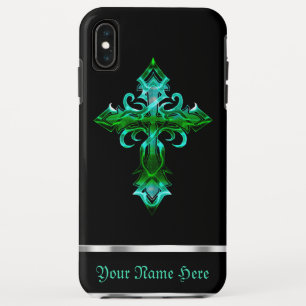 Green Black Mediaeval Cross iPhone XS Max Case
