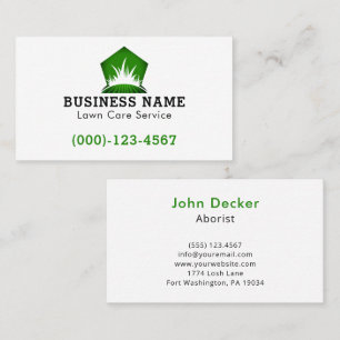 Green Black Modern Lawn Care Landscaping Business Card