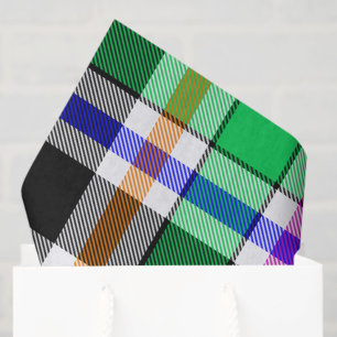 Green Black Multicolour Flannel Plaid Tartan Tissue Paper