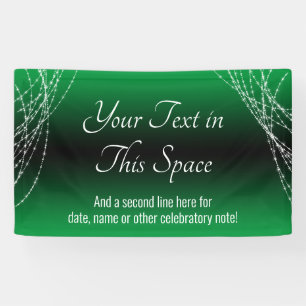 Green Black Ombre Lights Add Your Custom Text Banner