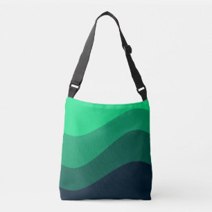 Green Black Ombre Wave pattern Crossbody Bag