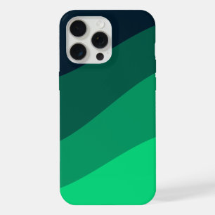 Green Black Ombre Wave pattern iPhone 15 Pro Max Case