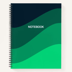 Green Black Ombre Wave pattern Notebook