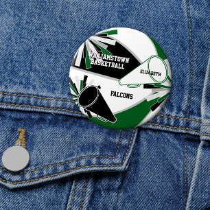 green black or ANY COLORS basketball cheerleader 7.5 Cm Round Badge
