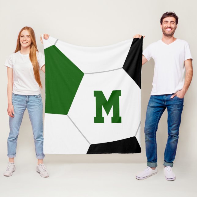 green black or your custom soccer team colours fleece blanket (In Situ)