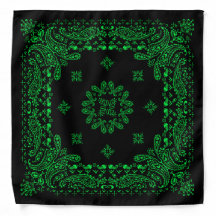 Green & Black Paisley Bandana