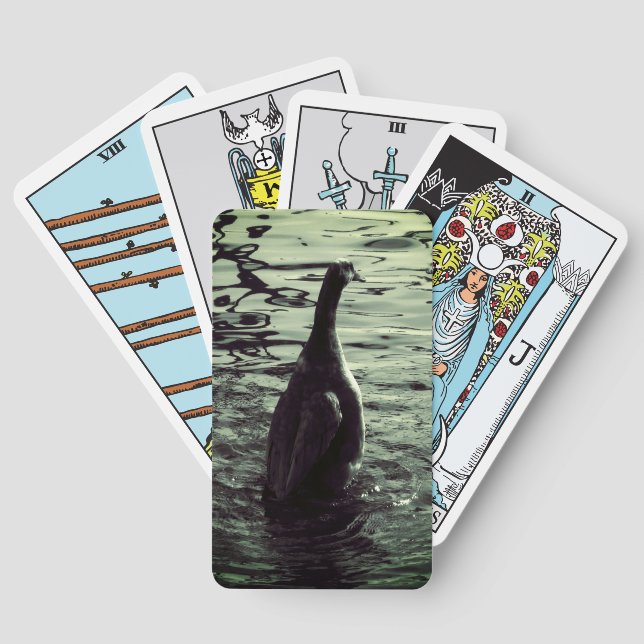 Green Black Photo Duck Playing Cards (Back)