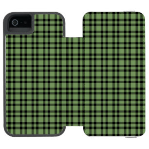 Green Black Plaid Pattern Incipio Watson™ iPhone 5 Wallet Case